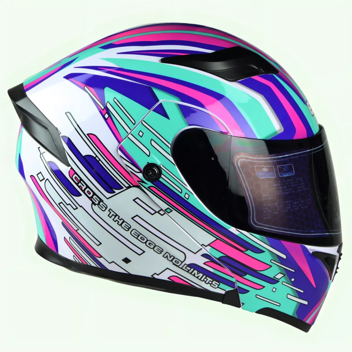 Casco Edge Abatible Boss Skybreaker Morado Talla XL