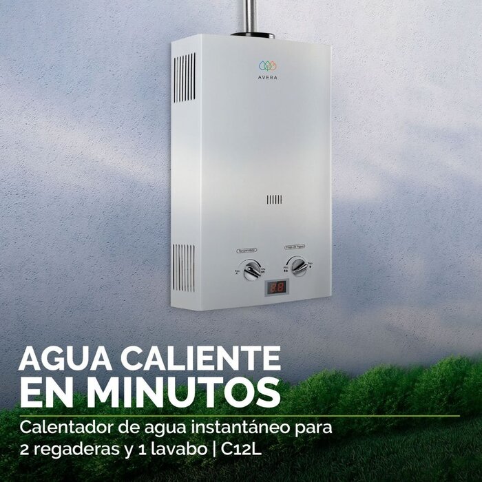 Calentador de Agua Instantáneo 12 L Gas Natural Avera C12LNAT