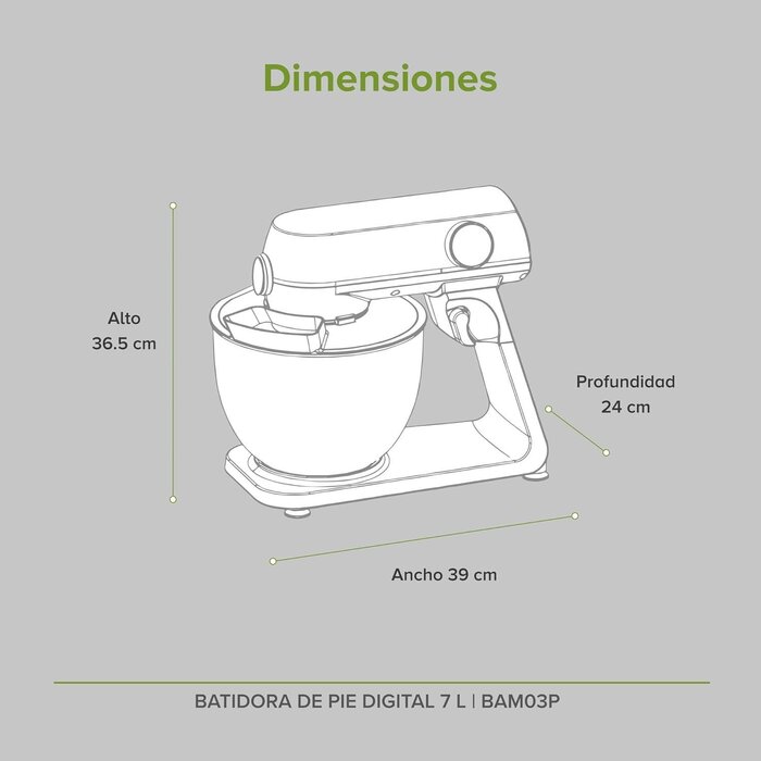 Batidora de Pie Multifuncional 3 en 1 de 5.5 Lt.- Avera