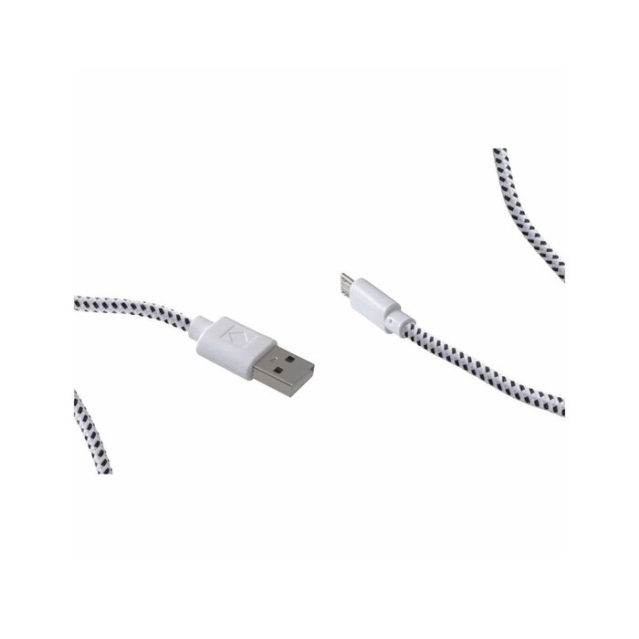 Cable Blanco USB Micro USB Tipo Agujeta con Clip Mitzu