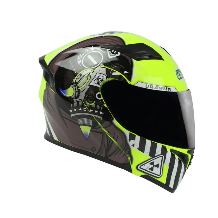 Casco Edge Abatible Boss Uranio Amarillo / Verde Talla L