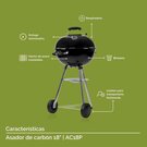 Asador de Carbón de 18 Pulgadas Acero Inoxidable- Avera