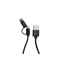 Cable Negro USB 2 en 1, Micro USB Duplimax Tipo C