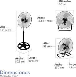 Ventilador 3 En 1 Rca 18"