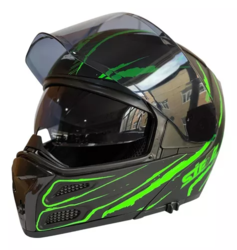 Casco Edge Abatible Storm Kryptonite Verde Talla M