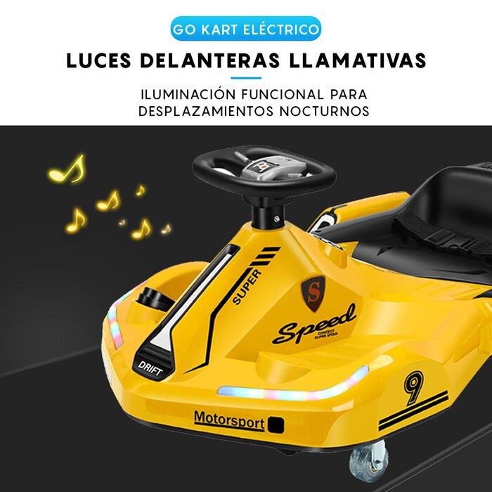 Go Kart Eléctrico Infantil Amarillo Honey Whale K1