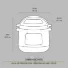 Olla de Presión Eléctrica con Freidora de Aire- Avera