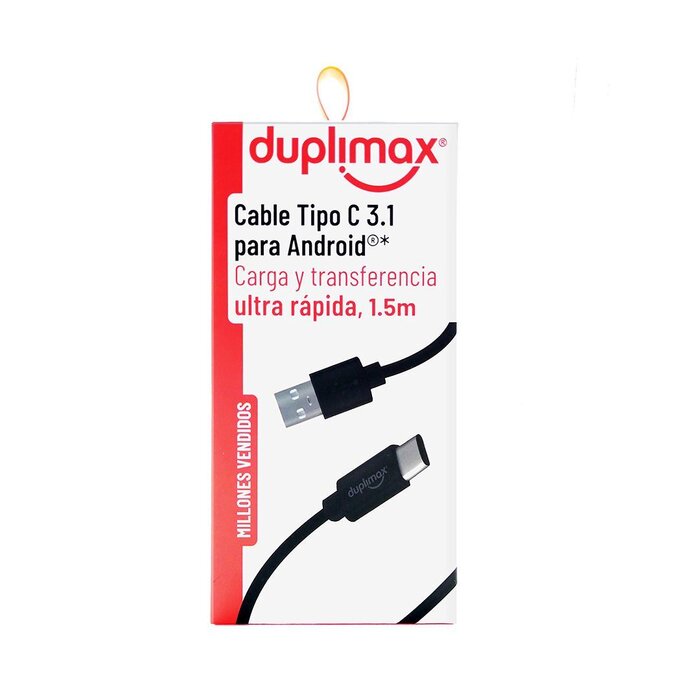 Cable Negro USB A Duplimax Tipo C