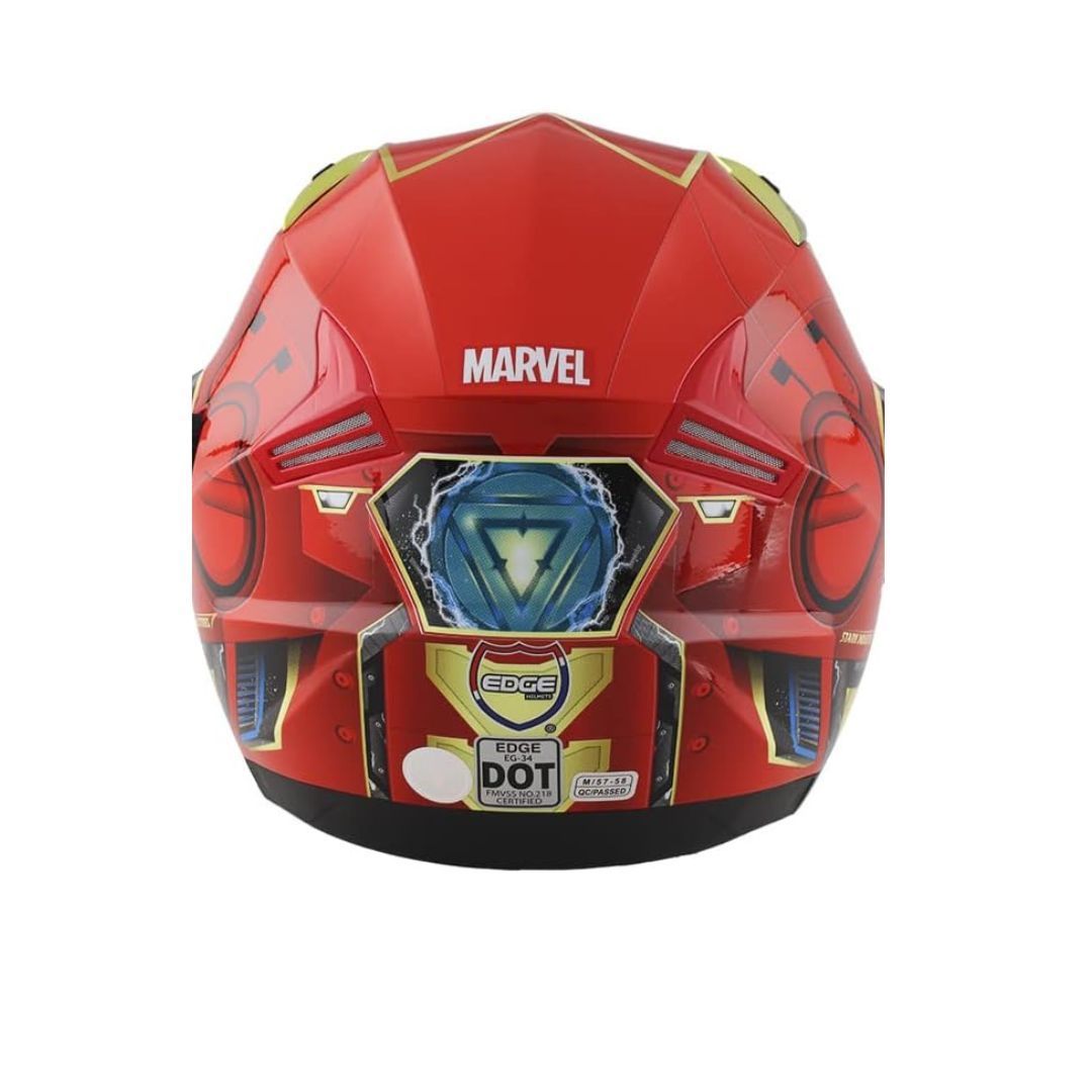 Casco para Motociclista Edge Mediano Iron Man Rojo