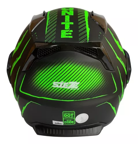 Casco Edge Abatible Storm Kryptonite Verde Talla M