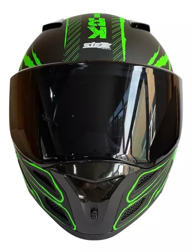 Casco Edge Abatible Storm Kryptonite Verde Talla M